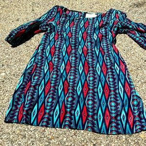 Bohemian 3/4 sleeve dress size medium. Super cute belted